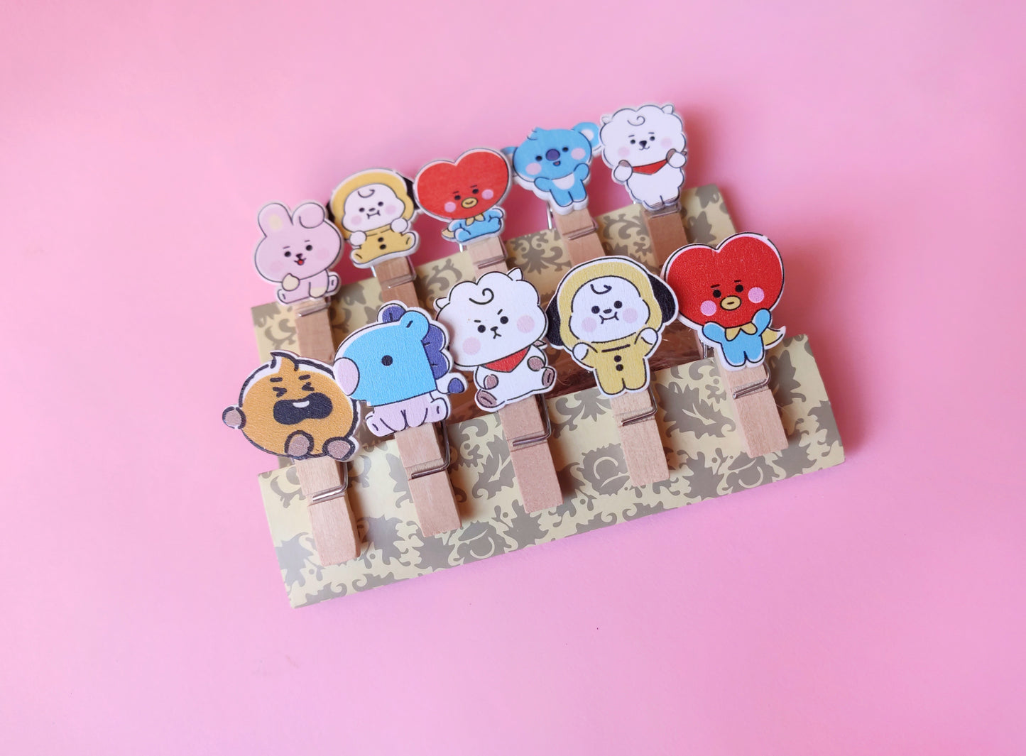 BT21 wooden clothespins